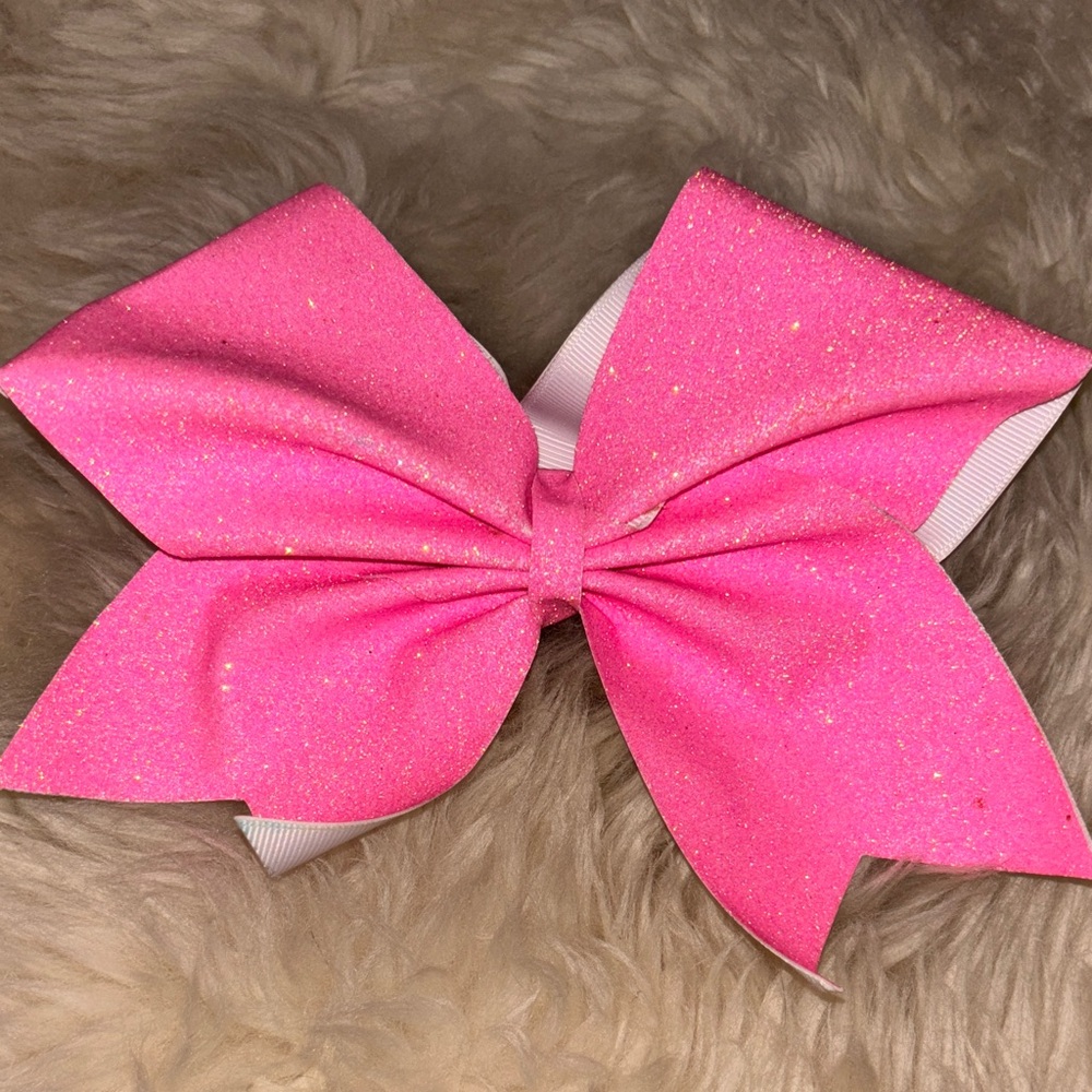 Cheer Sparkly Pink Hair Bow